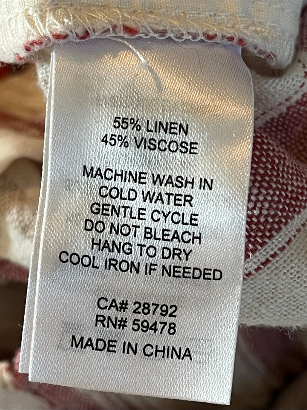 C&C California Linen L Cream Mauve Tan Striped Cropped Pants Elastic Waist - Picture 7 of 7